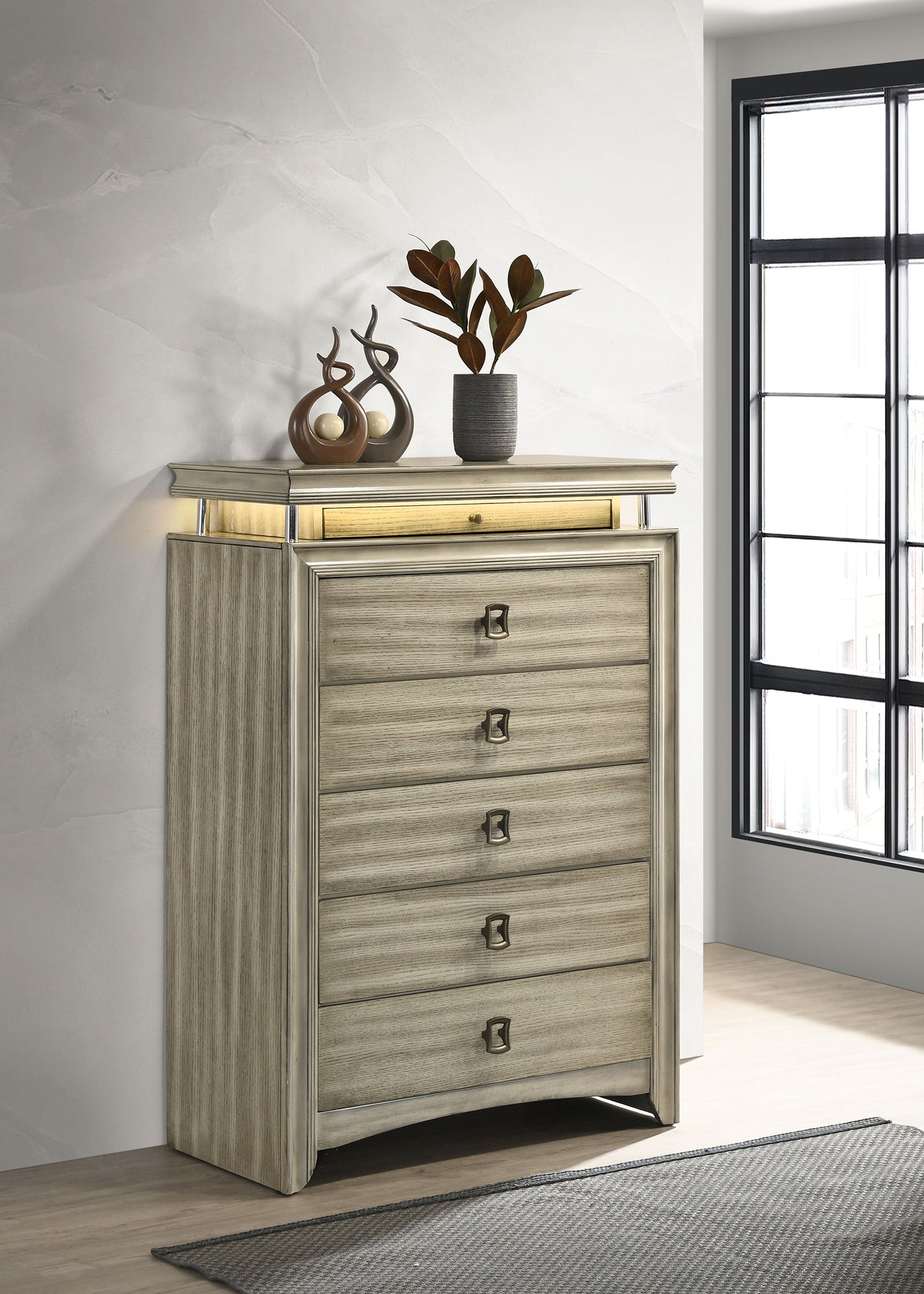 Giselle 6-drawer Bedroom Chest Rustic Beige