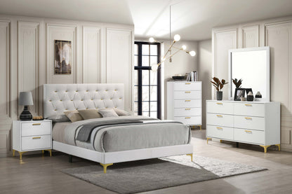 Kendall Upholstered Eastern King Panel Bed White