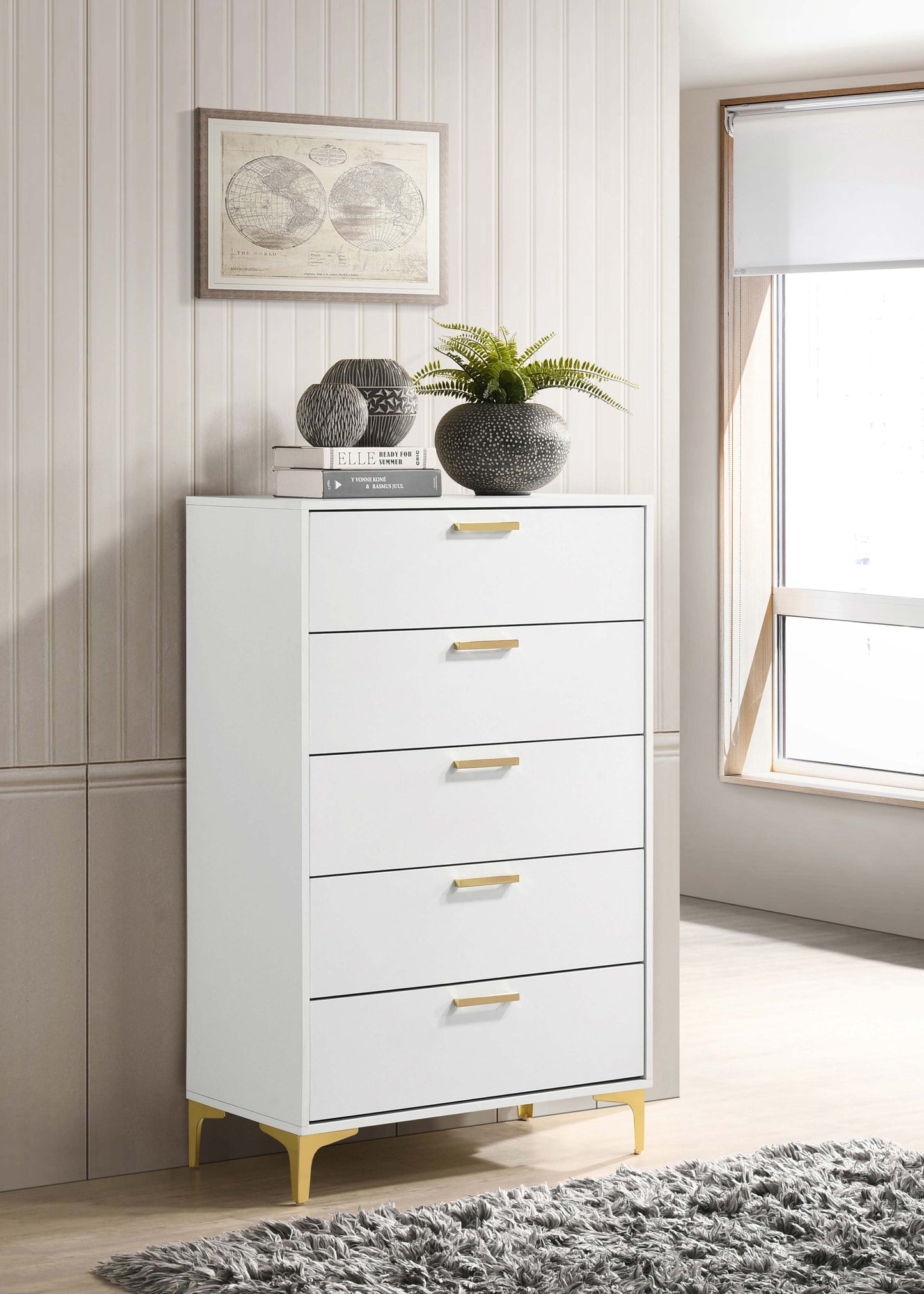 Kendall 5-drawer Bedroom Chest White