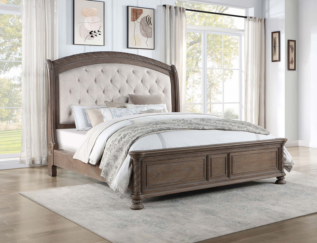 Emmett Wood Eastern King Sleigh Bed Walnut