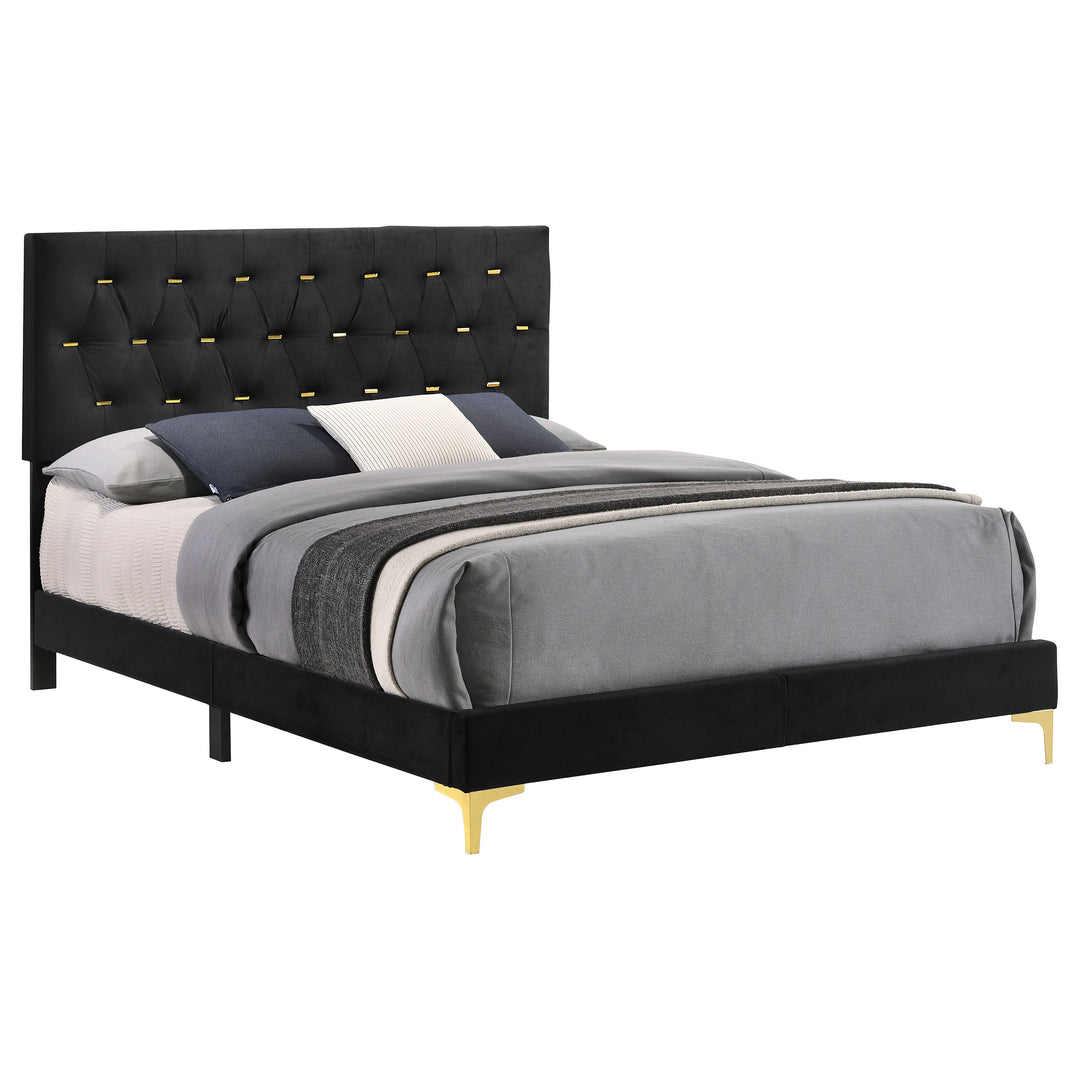 Kendall Upholstered Queen Panel Bed Black