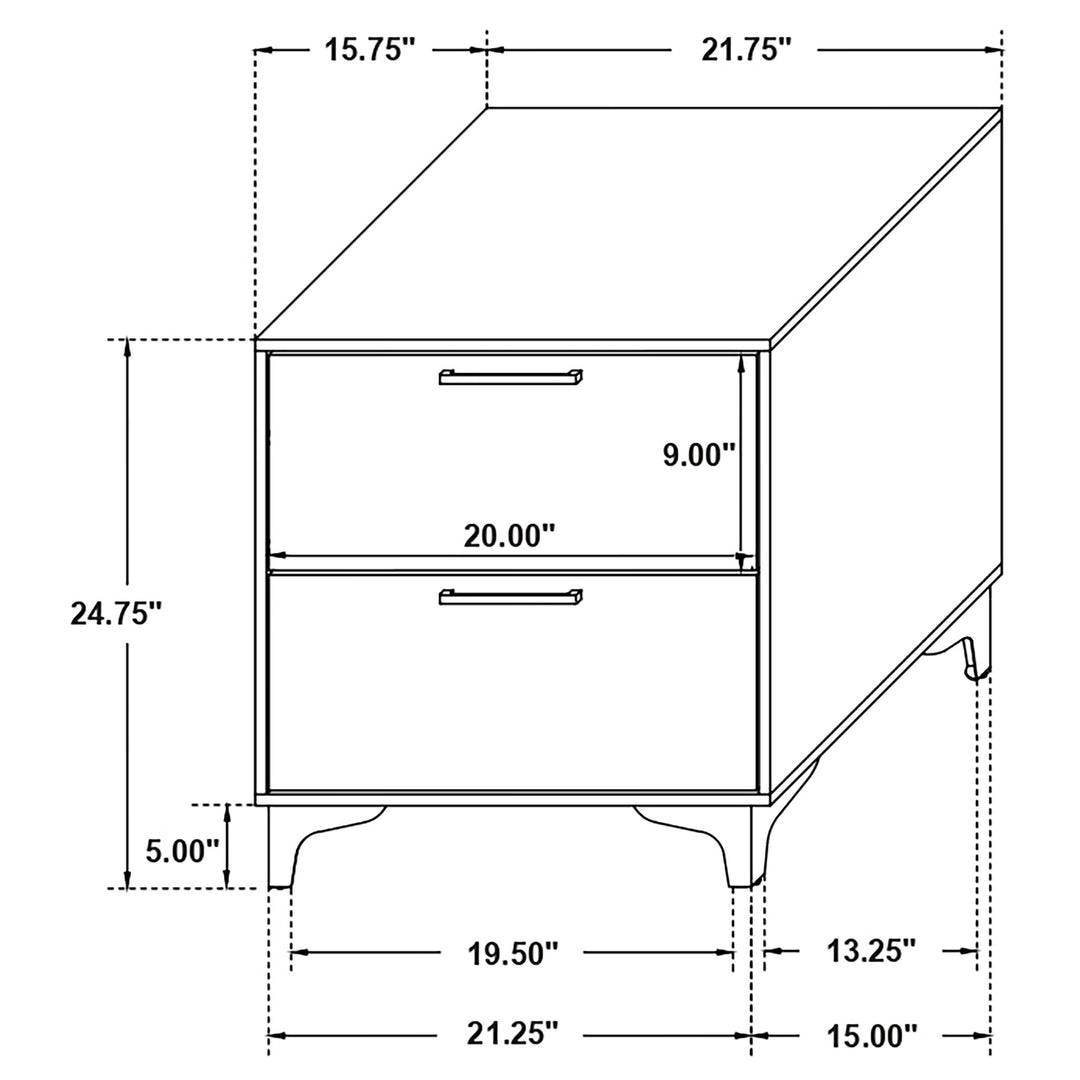 Kendall 2-drawer Nightstand Black