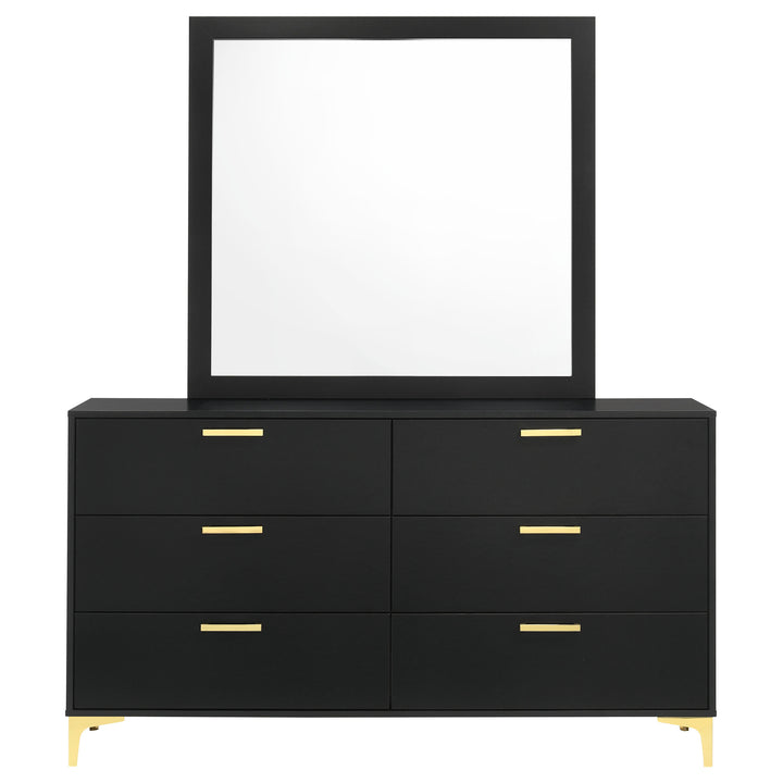 Kendall 6-drawer Dresser with Mirror Black