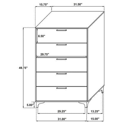 Kendall 5-drawer Bedroom Chest Black