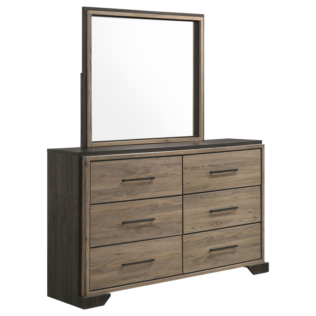 Baker 6-drawer Dresser with Mirror Light Taupe