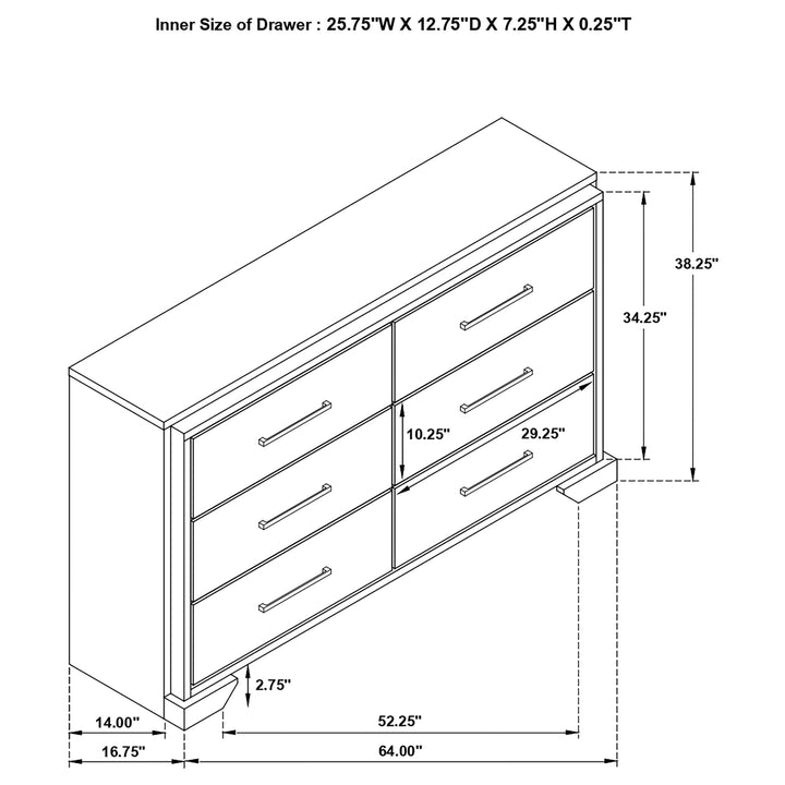 Baker 6-drawer Dresser Light Taupe