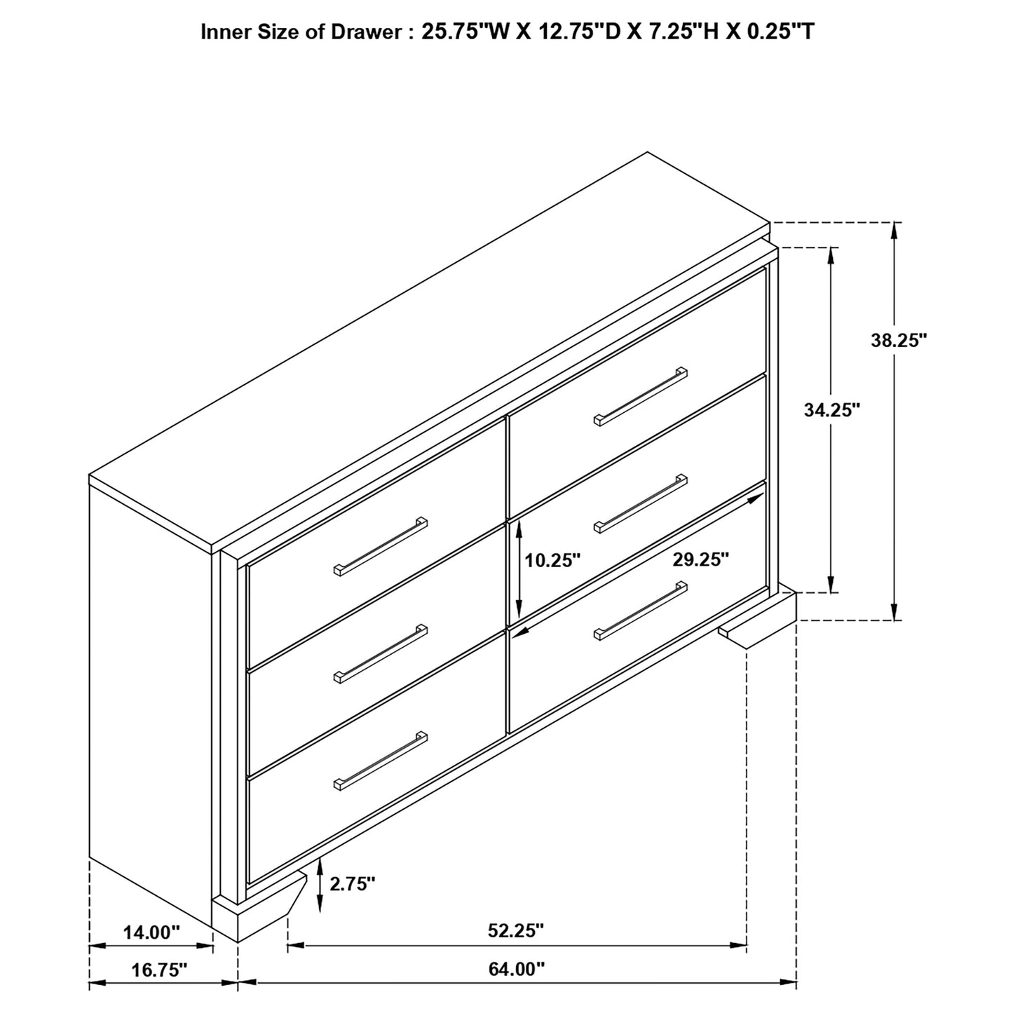 Baker 6-drawer Dresser Light Taupe