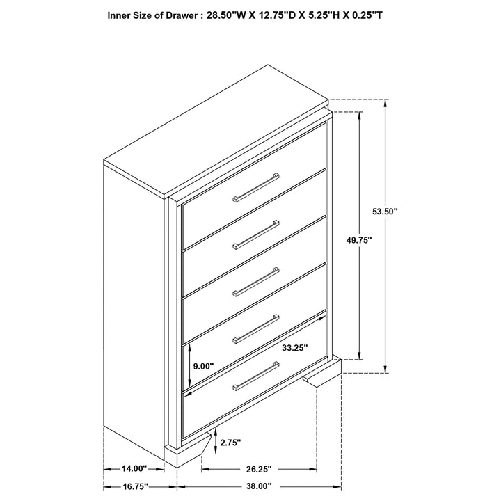 Baker 5-drawer Bedroom Chest Light Taupe