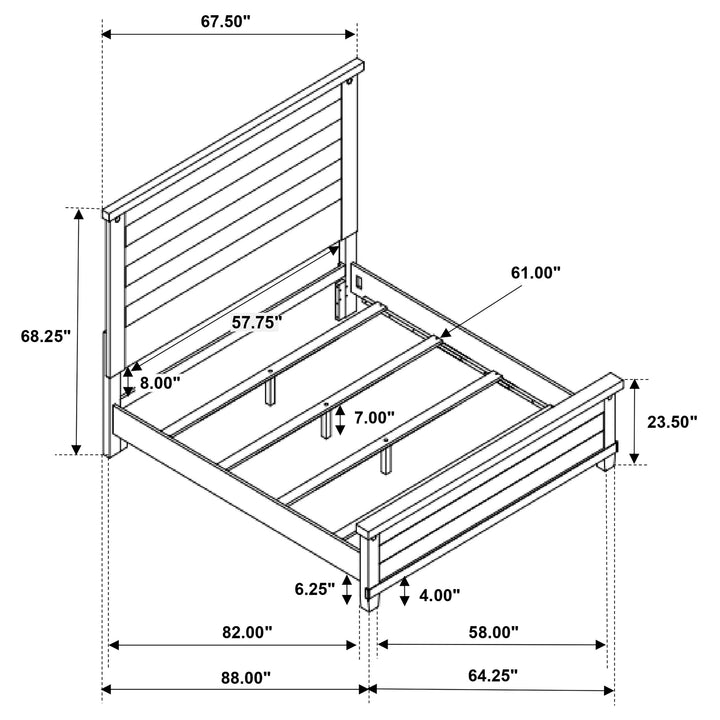 Lilith Wood Queen Panel Bed Distressed White