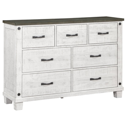 Lilith 7-drawer Dresser Distressed White