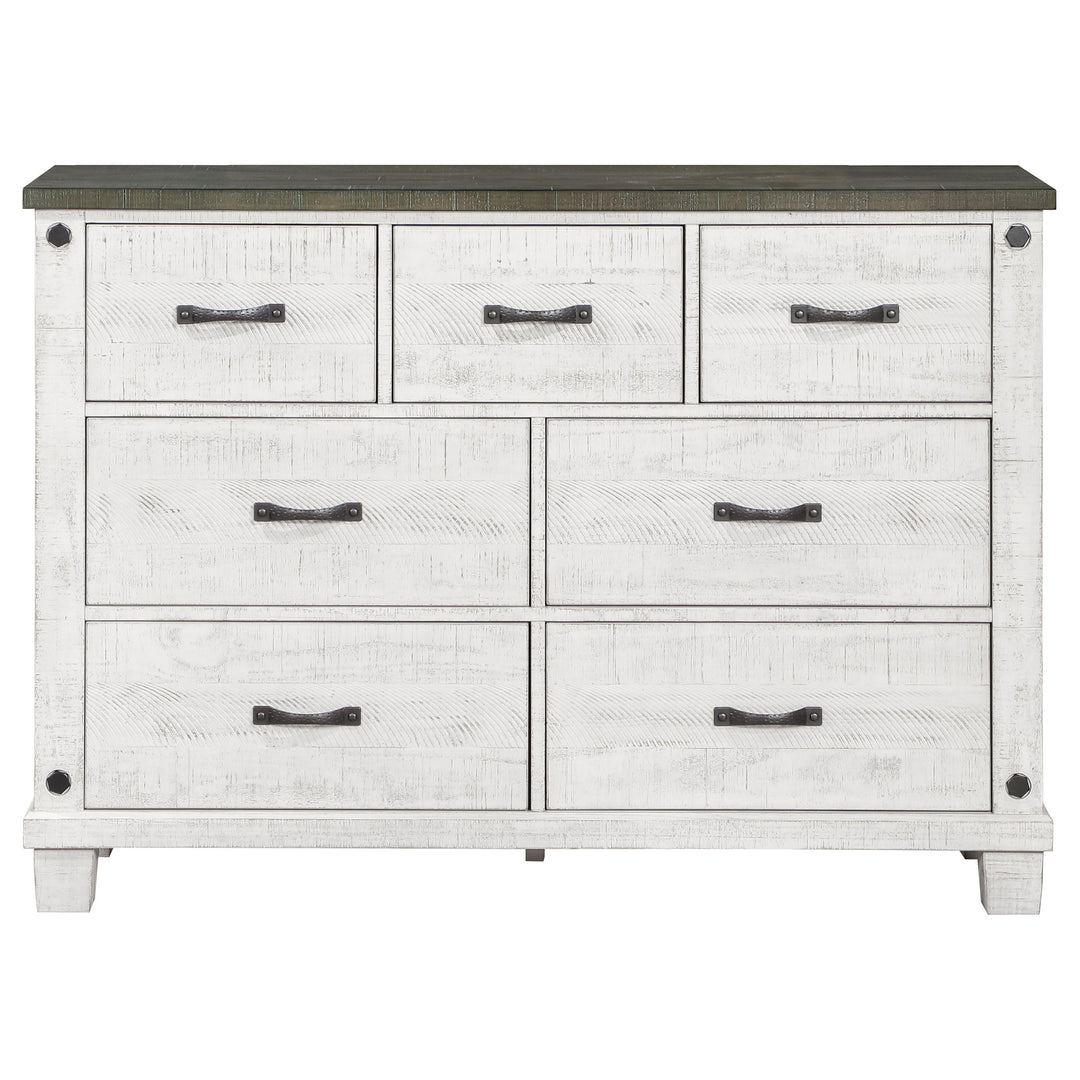 Lilith 7-drawer Dresser Distressed White