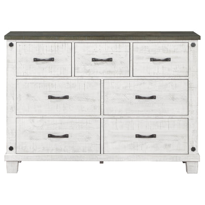 Lilith 7-drawer Dresser Distressed White