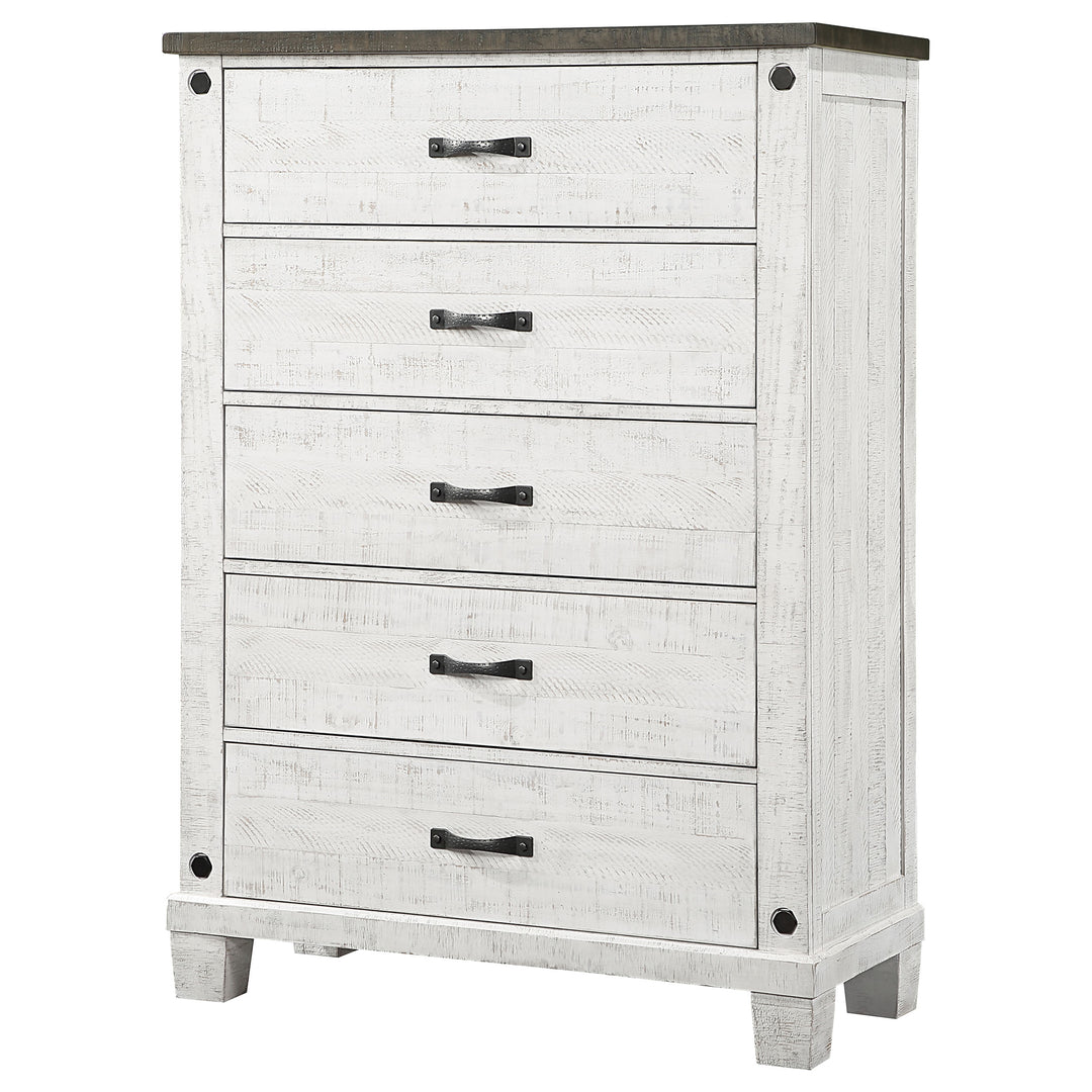 Lilith 5-drawer Bedroom Chest Distressed White