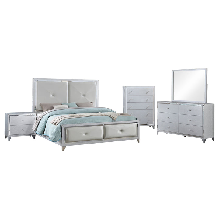 Larue 5-piece Eastern King Bedroom Set Silver