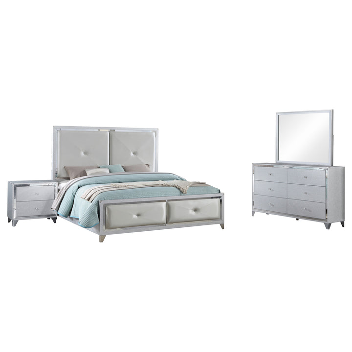 Larue 4-piece California King Bedroom Set Silver