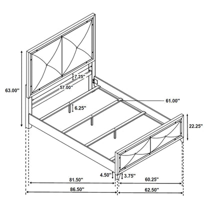 Larue Wood Queen Panel Bed Silver