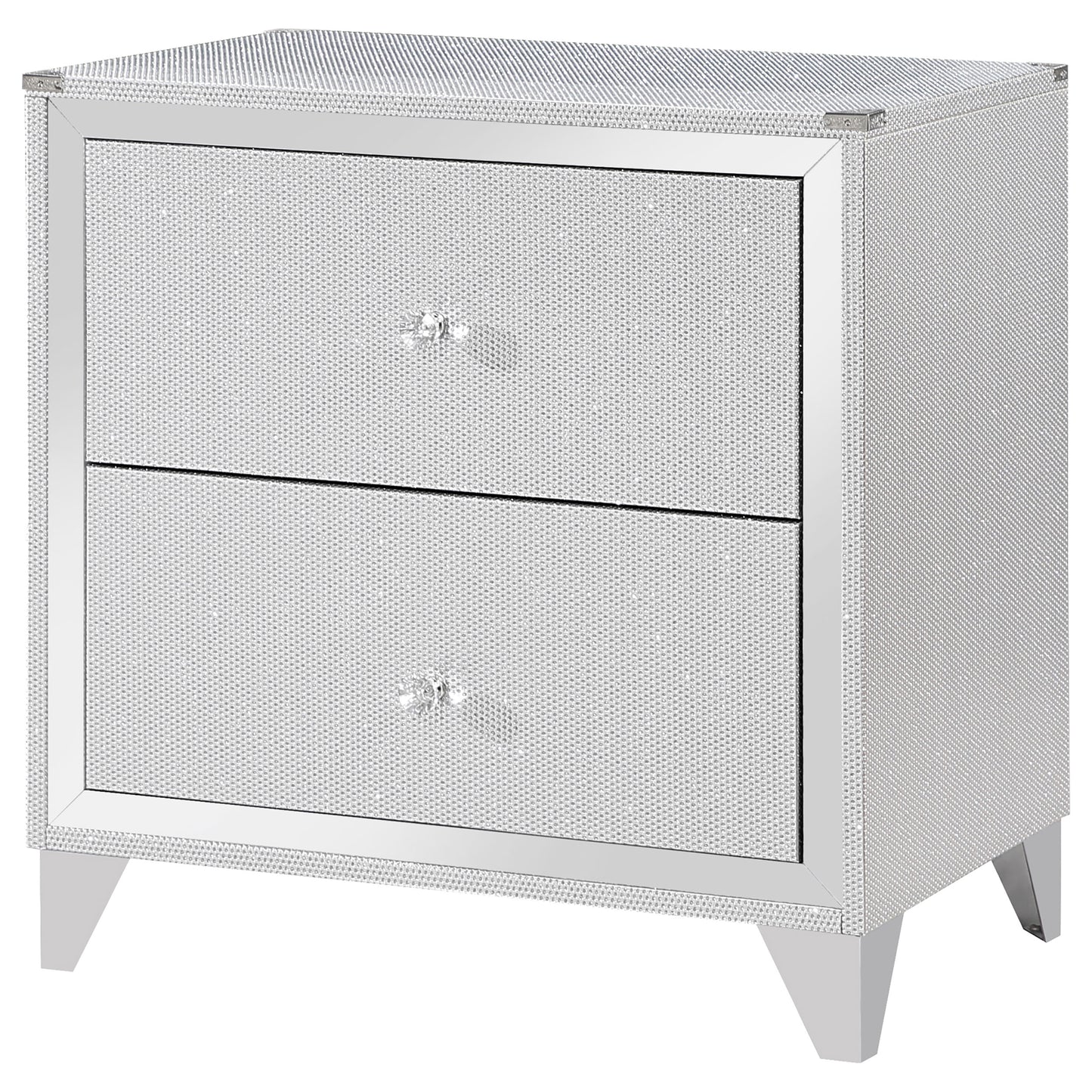 Larue 2-drawer Nightstand Silver