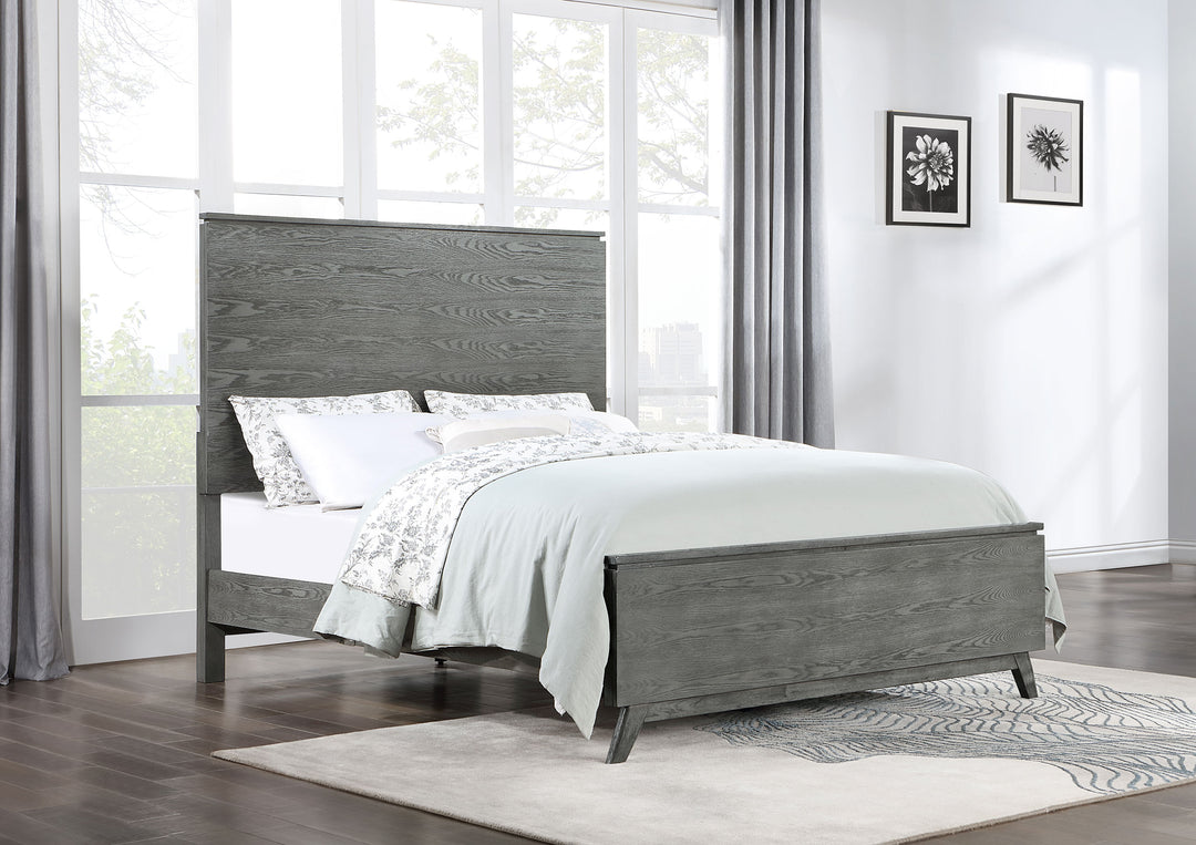 Nathan Wood Eastern King Panel Bed Grey