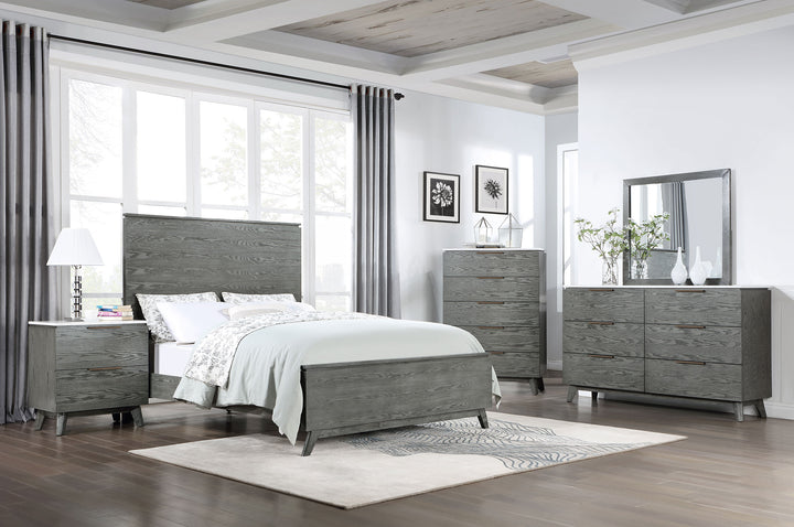 Nathan Wood Eastern King Panel Bed Grey