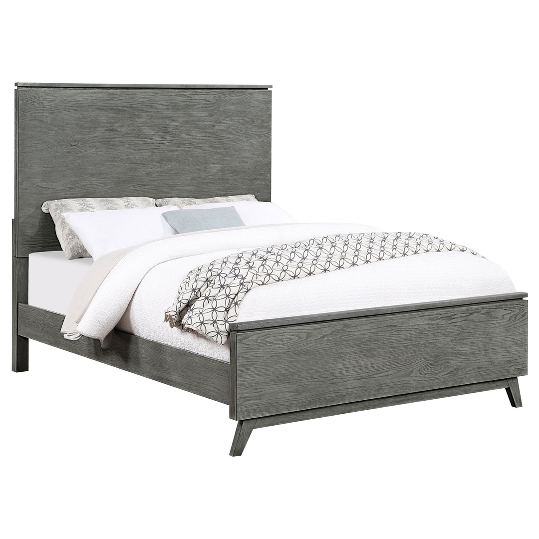 Nathan Wood California King Panel Bed Grey