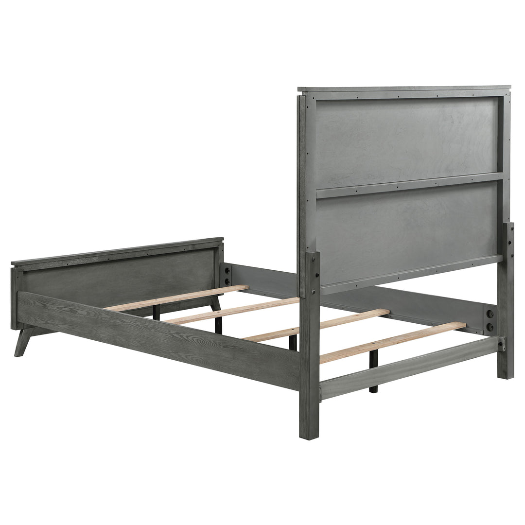 Nathan Wood California King Panel Bed Grey