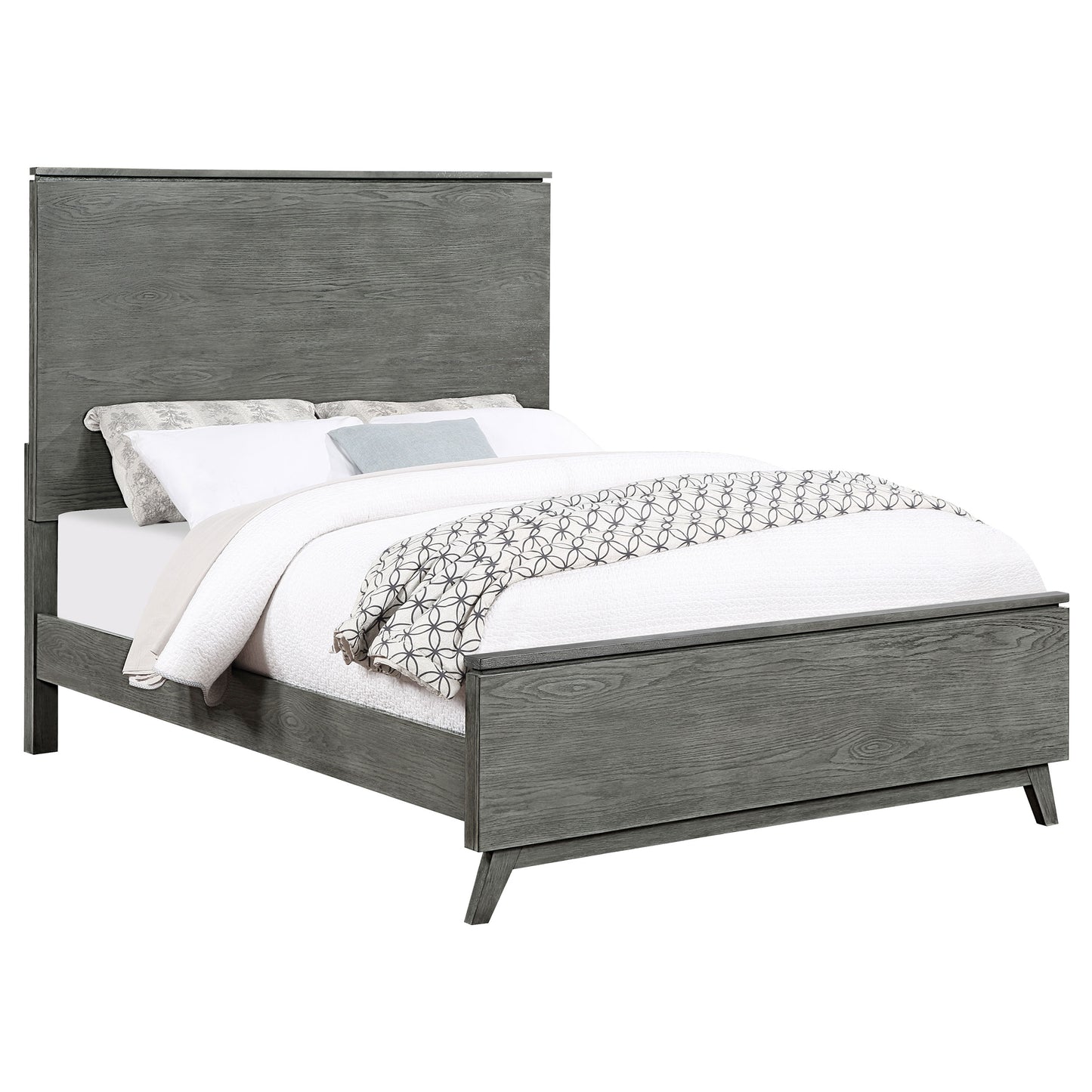 Nathan Wood Queen Panel Bed Grey