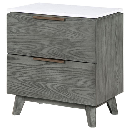 Nathan 2-drawer Nightstand Grey