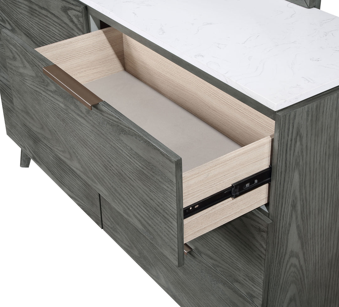 Nathan 6-drawer Dresser with Mirror Grey