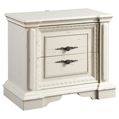 Evelyn 2-drawer Nightstand Distressed White