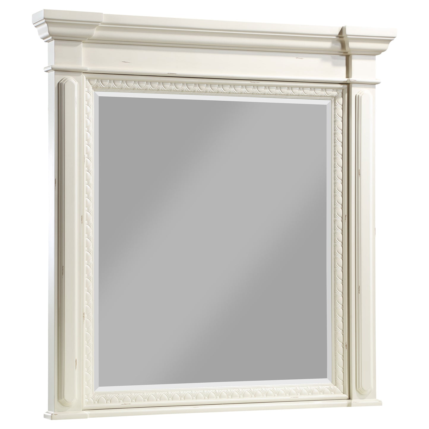 Evelyn Dresser Mirror Distressed White