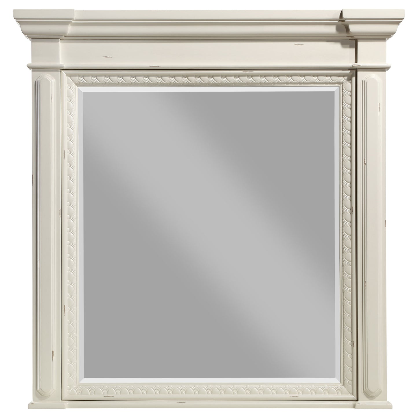 Evelyn Dresser Mirror Distressed White