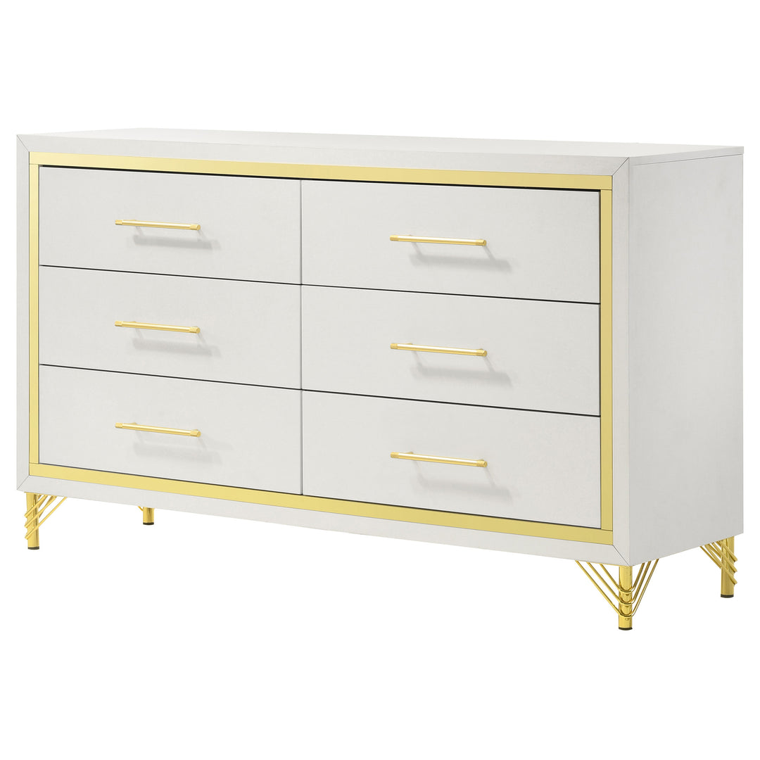 Lucia 6-drawer Dresser White