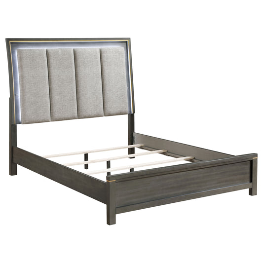 Kieran Wood California King LED Panel Bed Grey