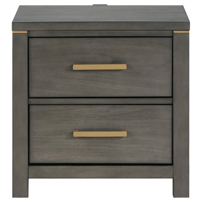 Kieran 2-drawer Nightstand Grey