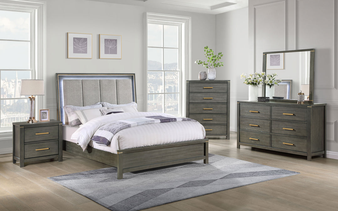 Kieran 6-drawer Dresser with Mirror Grey