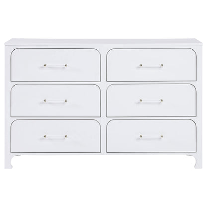 Anastasia 6-drawer Dresser Pearl White