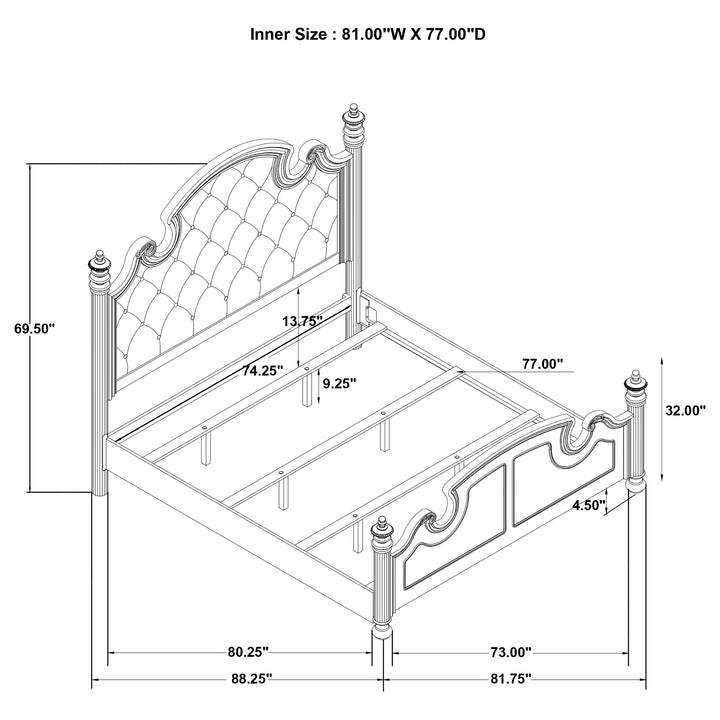 Celina 4-piece Eastern King Bedroom Set Black