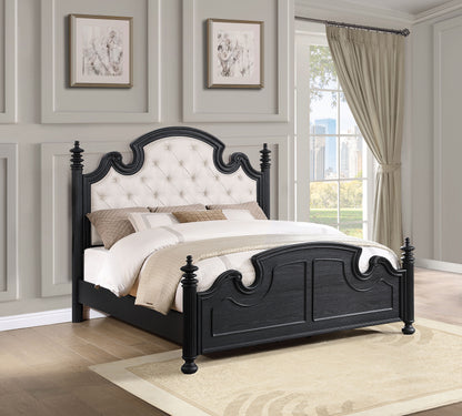 Celina Wood Eastern King Poster Bed Black