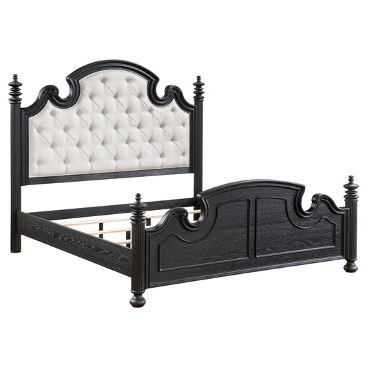 Celina Wood Eastern King Poster Bed Black