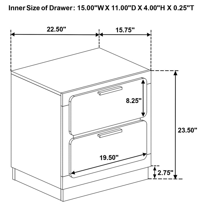 Caraway 2-drawer Nightstand White