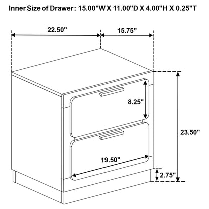 Caraway 2-drawer Nightstand White