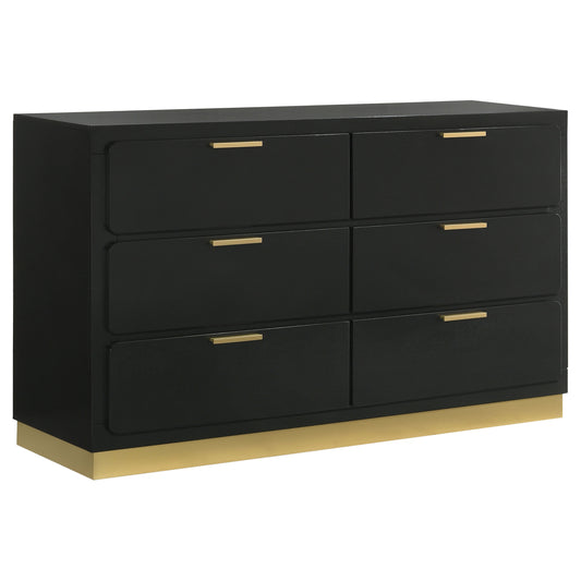 Caraway 6-drawer Dresser Black