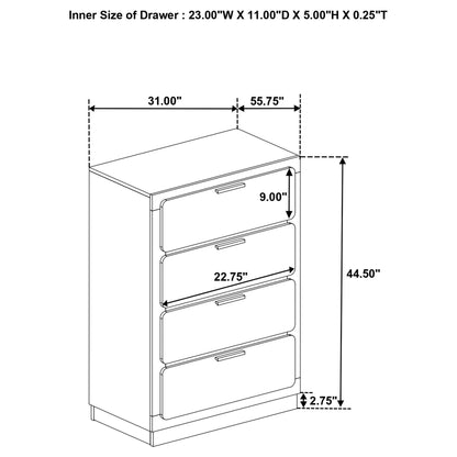 Caraway 4-drawer Bedroom Chest Black