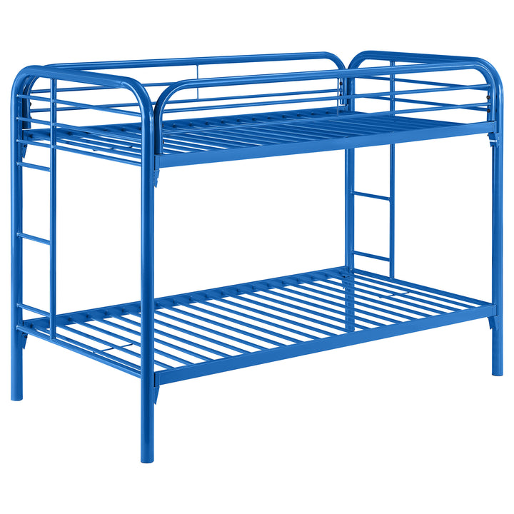 Morgan Metal Twin Over Twin Bunk Bed Blue