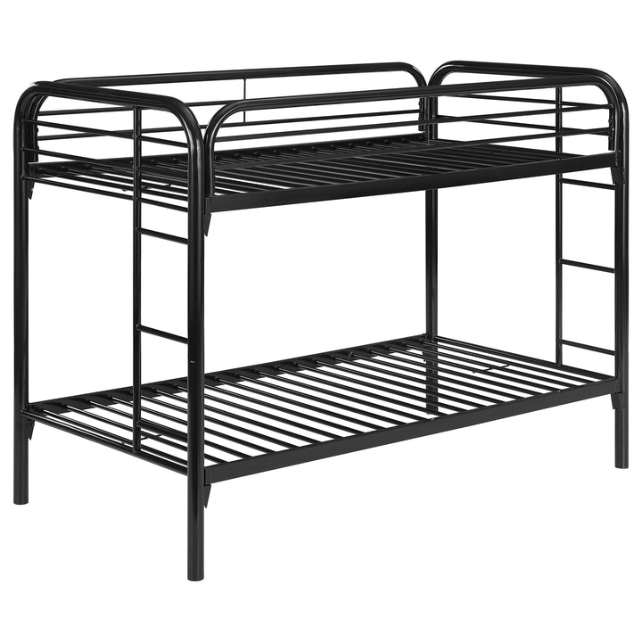 Morgan Metal Twin Over Twin Bunk Bed Black