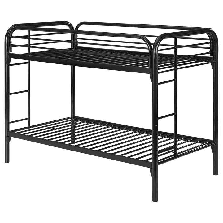 Morgan Metal Twin Over Twin Bunk Bed Black