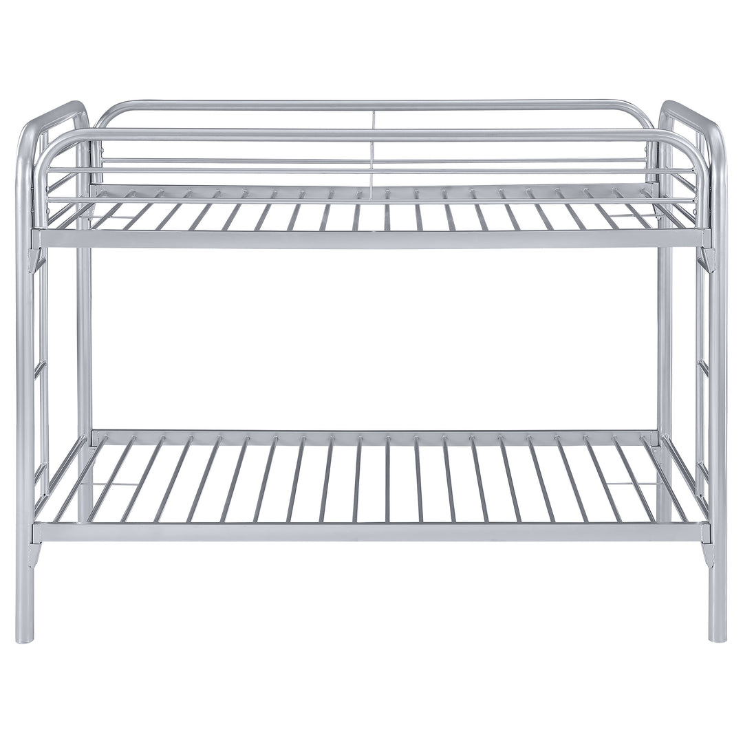 Morgan Metal Twin Over Twin Bunk Bed Silver