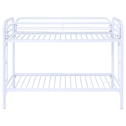 Morgan Metal Twin Over Twin Bunk Bed White