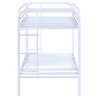 Morgan Metal Twin Over Twin Bunk Bed White