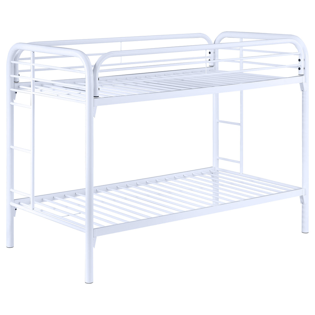 Morgan Metal Twin Over Twin Bunk Bed White